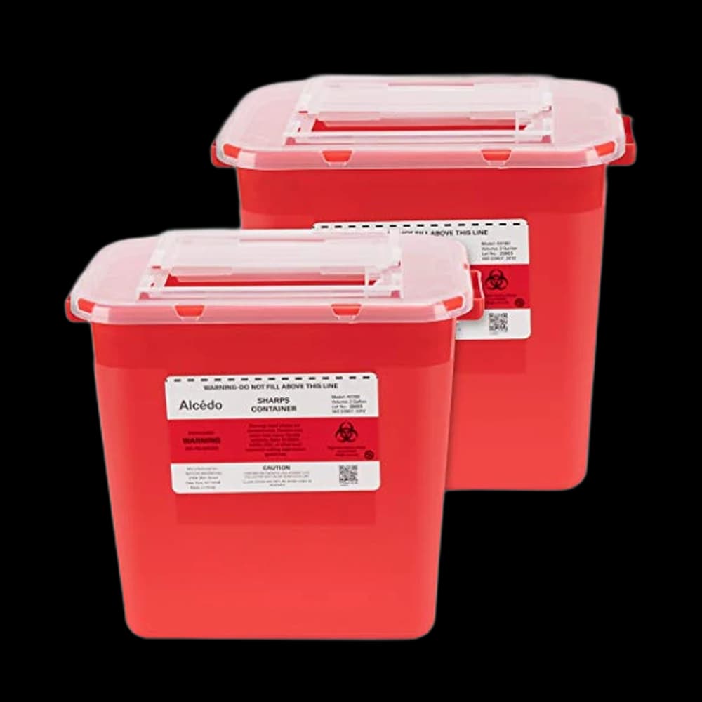 Alcedo Large Sharps Container, 2 Gallon, 2 Pack