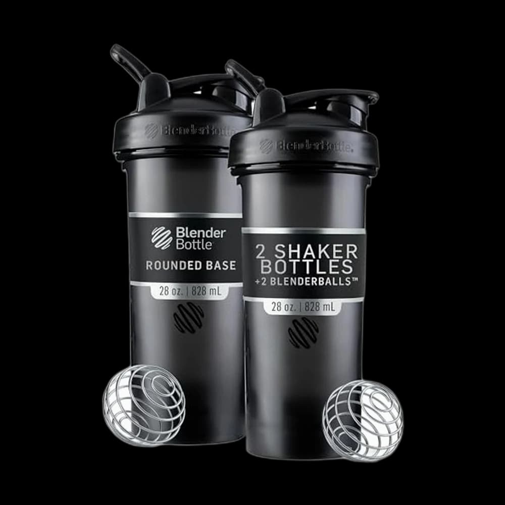 BlenderBottle Classic V2 Plastic Shaker Bottle 28 oz Black, 2-Pack