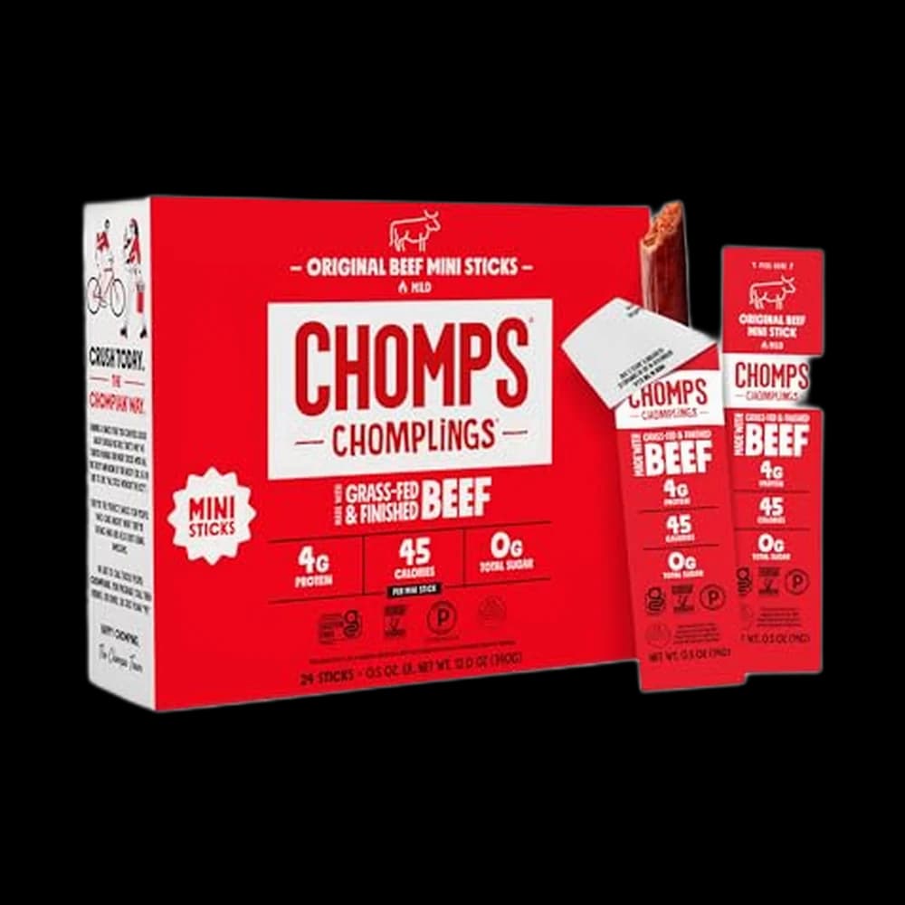 Chomps Original Beef Chomplings, Grass-Fed & Finished, 24ct,…
