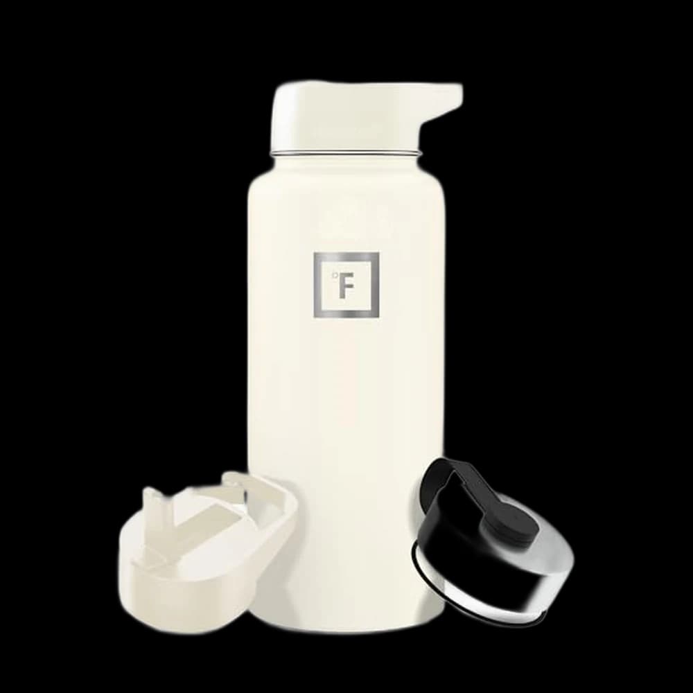 IRON °FLASK 32 oz Wide Mouth Water Bottle with 3 Lids