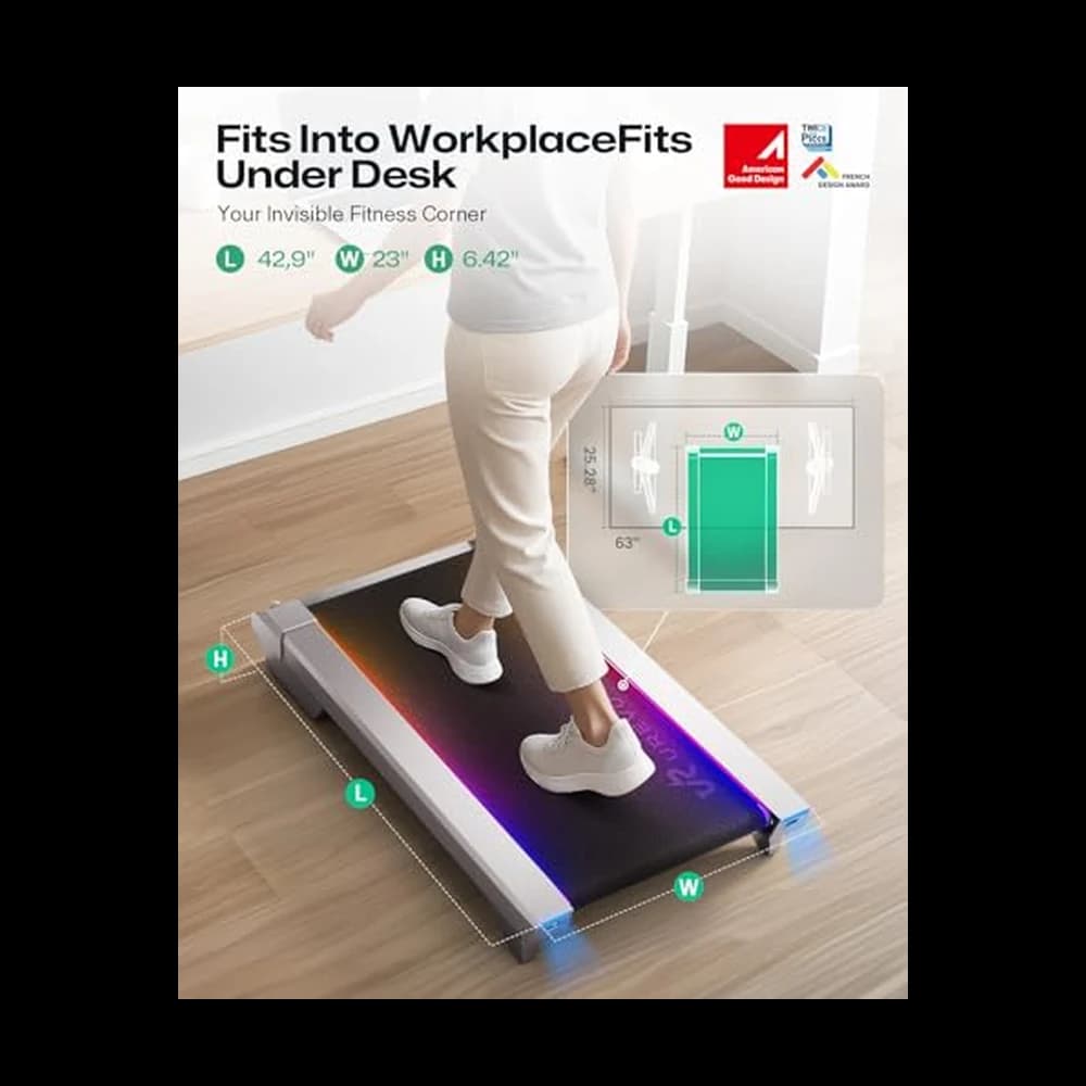 UREVO CyberPad Smart Walking Pad with 14% Auto Incline, Brushless…